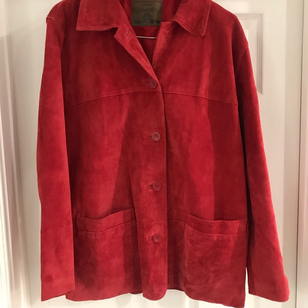 Red suede barn jacket
